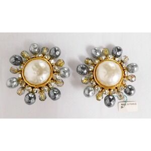 Dominique Aurientis Paris Signed Clip Earrings Vintage France